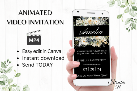 Charming Flower Girl Font for Wedding Invitations