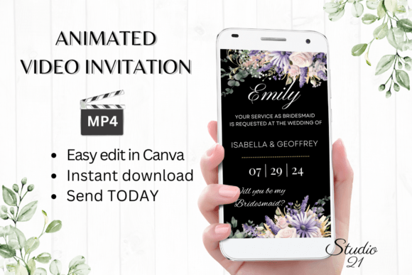 Digital Bridesmaid Proposal W3413M: A Modern Calligraphy Typeface