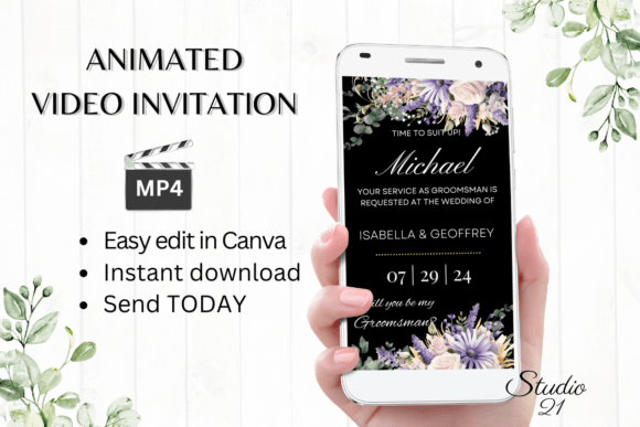 Digital Groomsman Proposal W3413GM: A Modern Typeface for Meaningful Moments