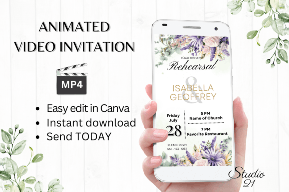Digital Rehearsal Dinner Invite W7412: A Modern Touch for Your Celebration