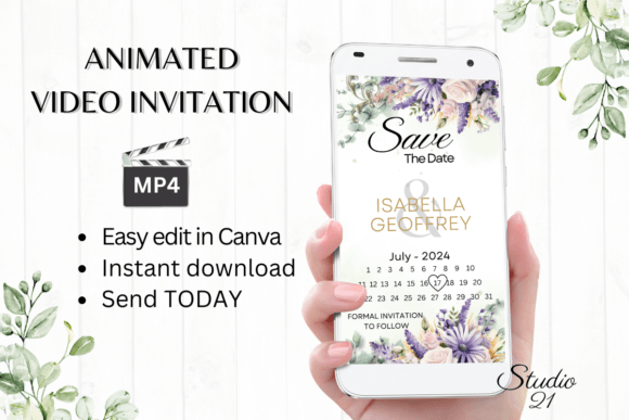 Digital Save the Date W2412B: A Modern Animated Invitation