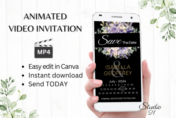 Digital Save the Date W2417B: Your Instant Animated Invitation