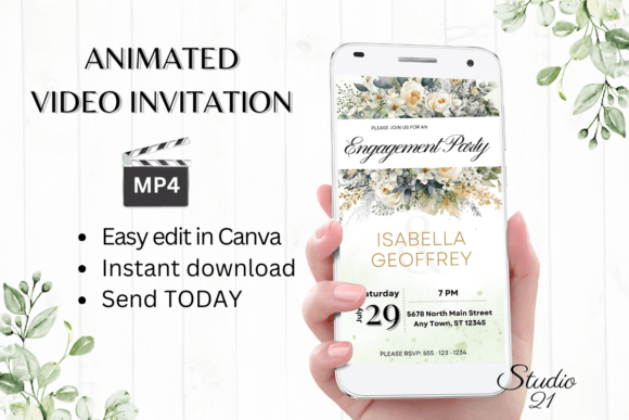 Electronic Engagement Party Invite W1426: A Modern Twist on Celebration