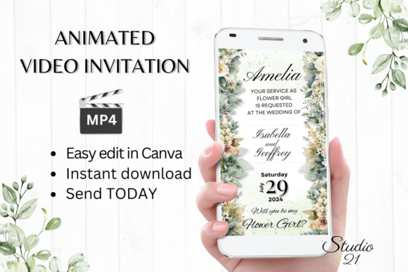 Electronic Flower Girl Proposal W3424FG: A Fresh Take on Wedding Invites