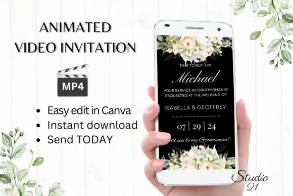 Electronic Groomsman Proposal W3429GM: Your Digital Template Guide