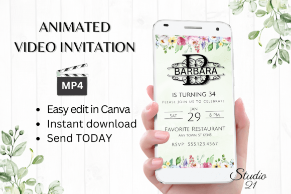 Electronic Invite Monogram Letter B: Your Animated Template