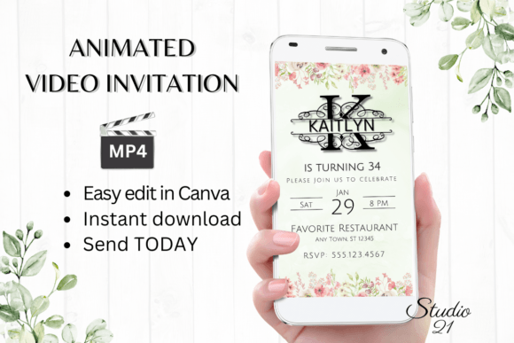 Electronic Invite (Monogram Letter K): Your Animated Digital Evite