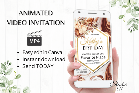 Electronic Marble Birthday Invitation: A Stunning Digital Alternative
