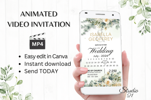 Electronic Wedding Invitation W8422B: A Modern Digital Evite