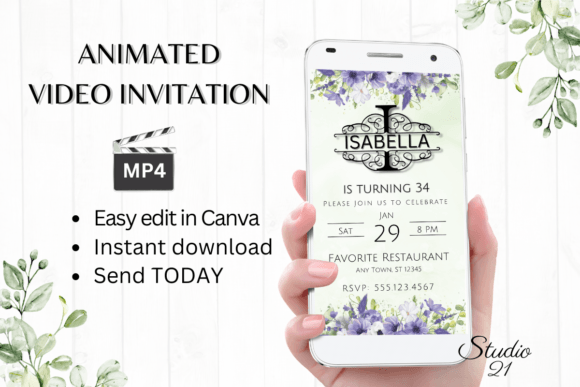 Elegant Monogrammed Invites: The Digital Animated Letter I