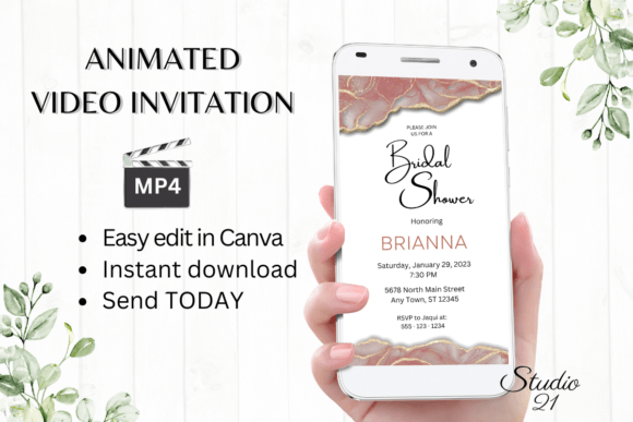 Elevate Your Celebration: The Minimalist Bridal Shower Invite W4928