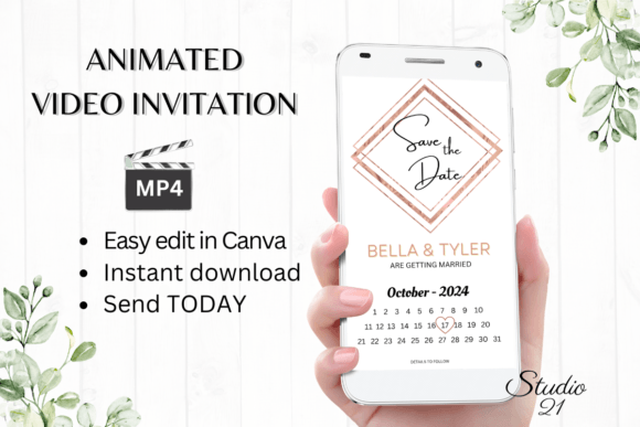 Minimalist Save the Date W2922B: Clean & Modern Typography