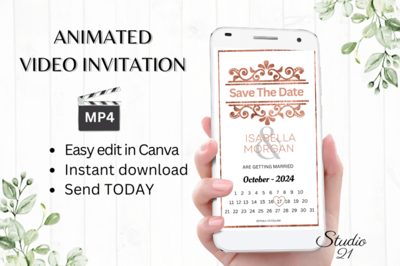 Minimalist Save the Date W2926B: A Modern Digital Invitation Solution