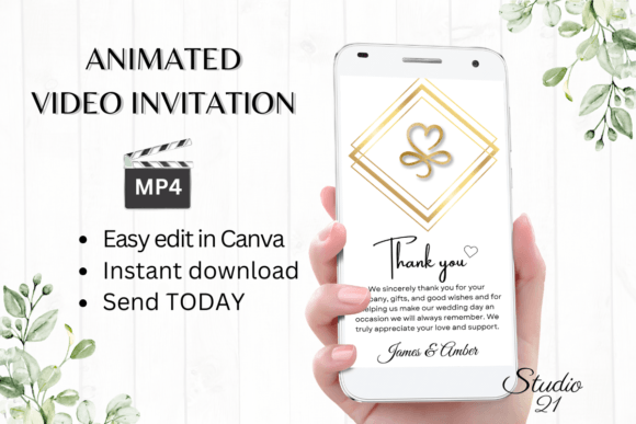 Minimalist Wedding Thank You W9912TU: A Modern Typography Choice