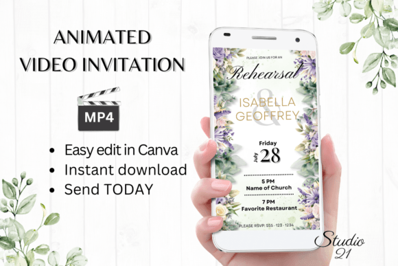 Modernize Your Celebration with the Digital Rehearsal Dinner Invite W7414