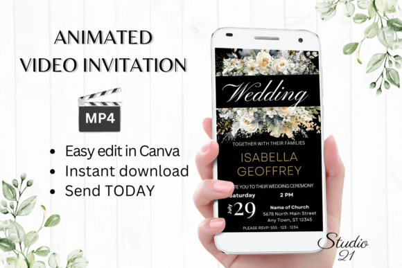 Modernize Your Nuptials with Electronic Wedding Invitation W8427