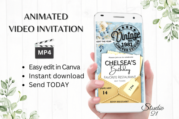 Retro Birthday Invitation: A Digital Animated Video Template