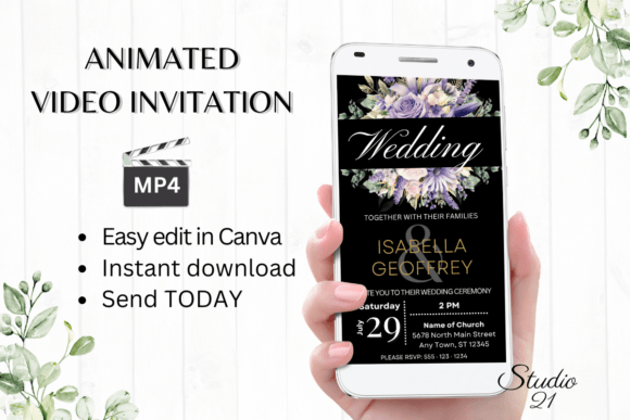 Streamline Your Nuptials with Digital Wedding Invitation W8417