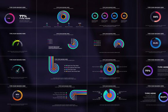 Stunning Visual Data with Mix Dark 4k Gradient Pie